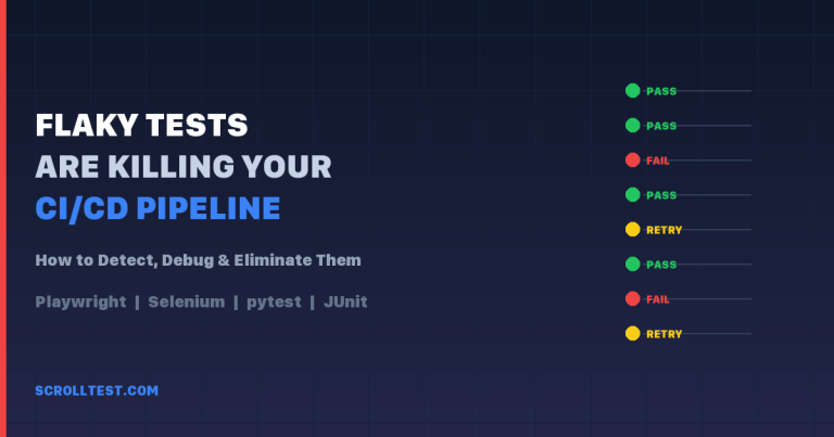 Flaky tests visualization showing pass, fail, and retry statuses in a CI/CD pipeline test run dashboard