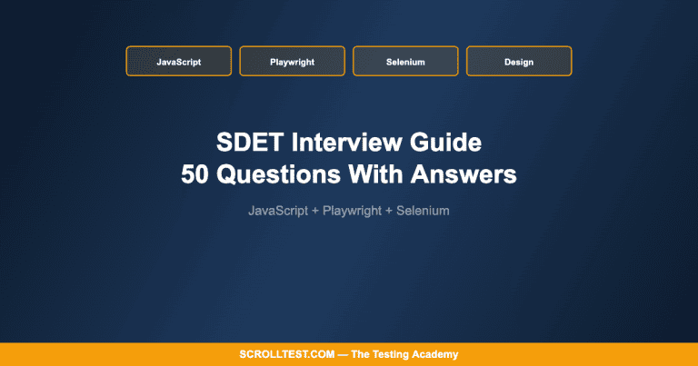 The Complete SDET Interview Guide: 50 JavaScript, Playwright, and Selenium Questions With Answers