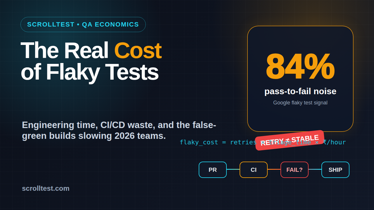 Cost of flaky tests 2026 CI/CD waste featured image