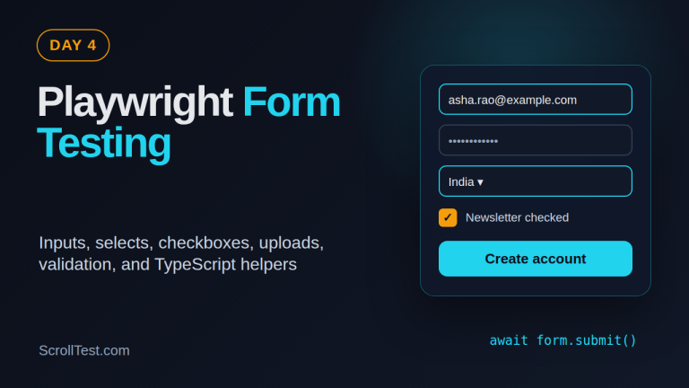 Playwright form testing Day 4 tutorial featured image