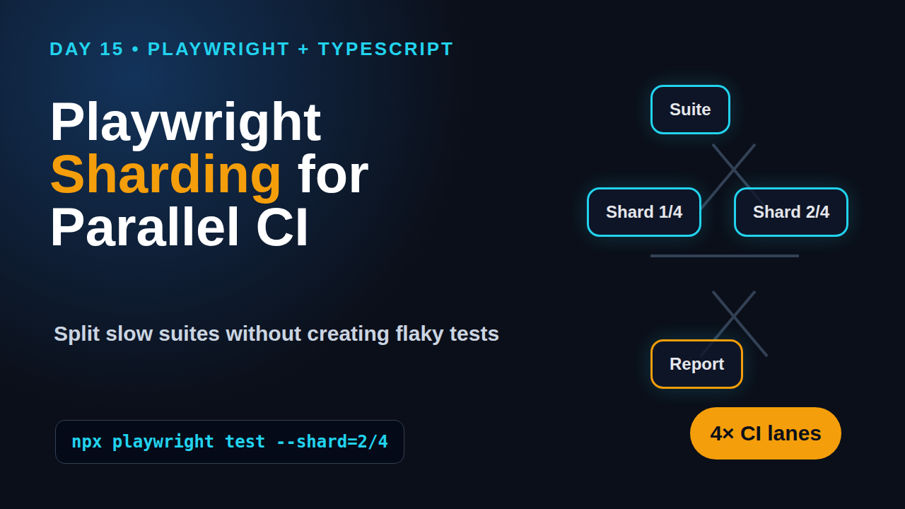 Playwright sharding tutorial featured image for parallel CI lanes