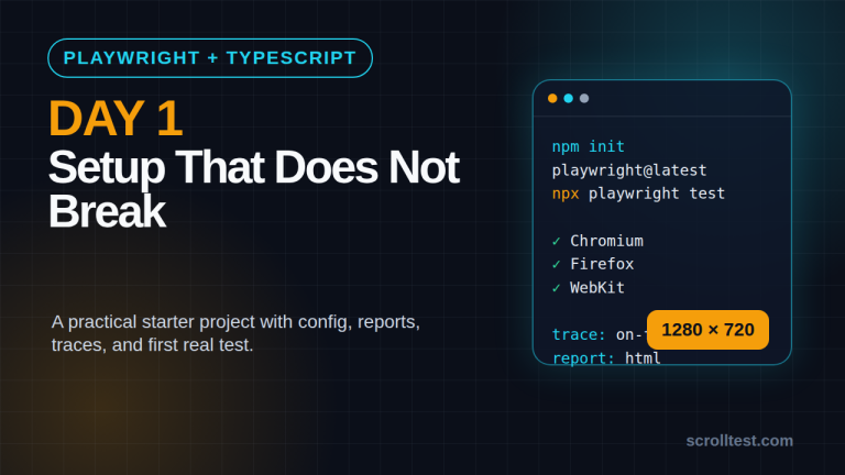Playwright TypeScript setup Day 1 featured image