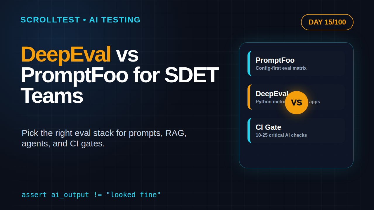 DeepEval vs PromptFoo comparison for SDET teams featured image