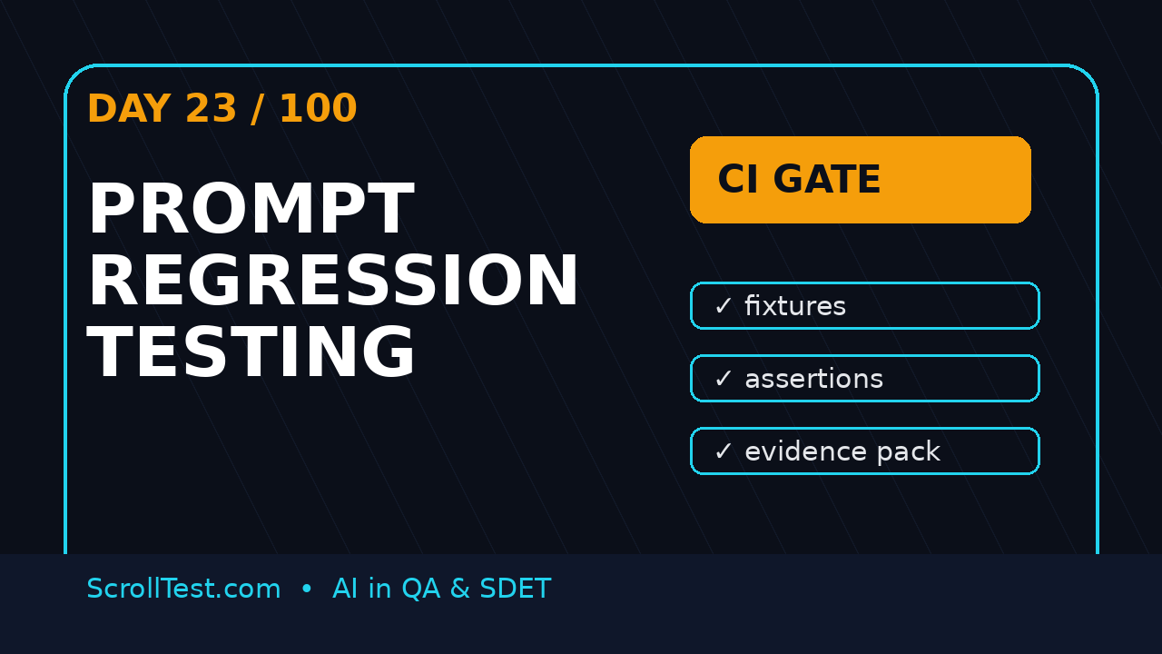 prompt regression testing featured image for QA CI gates and evidence packs