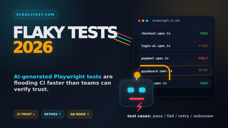 Flaky tests in AI testing in 2026 with AI-generated Playwright test cases breaking CI trust