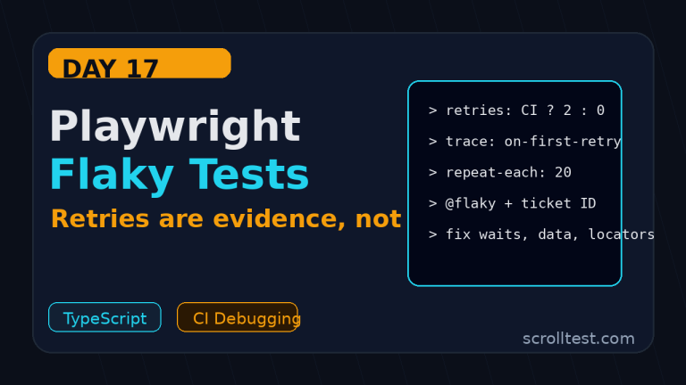 Playwright flaky tests Day 17 retries and fixes featured image