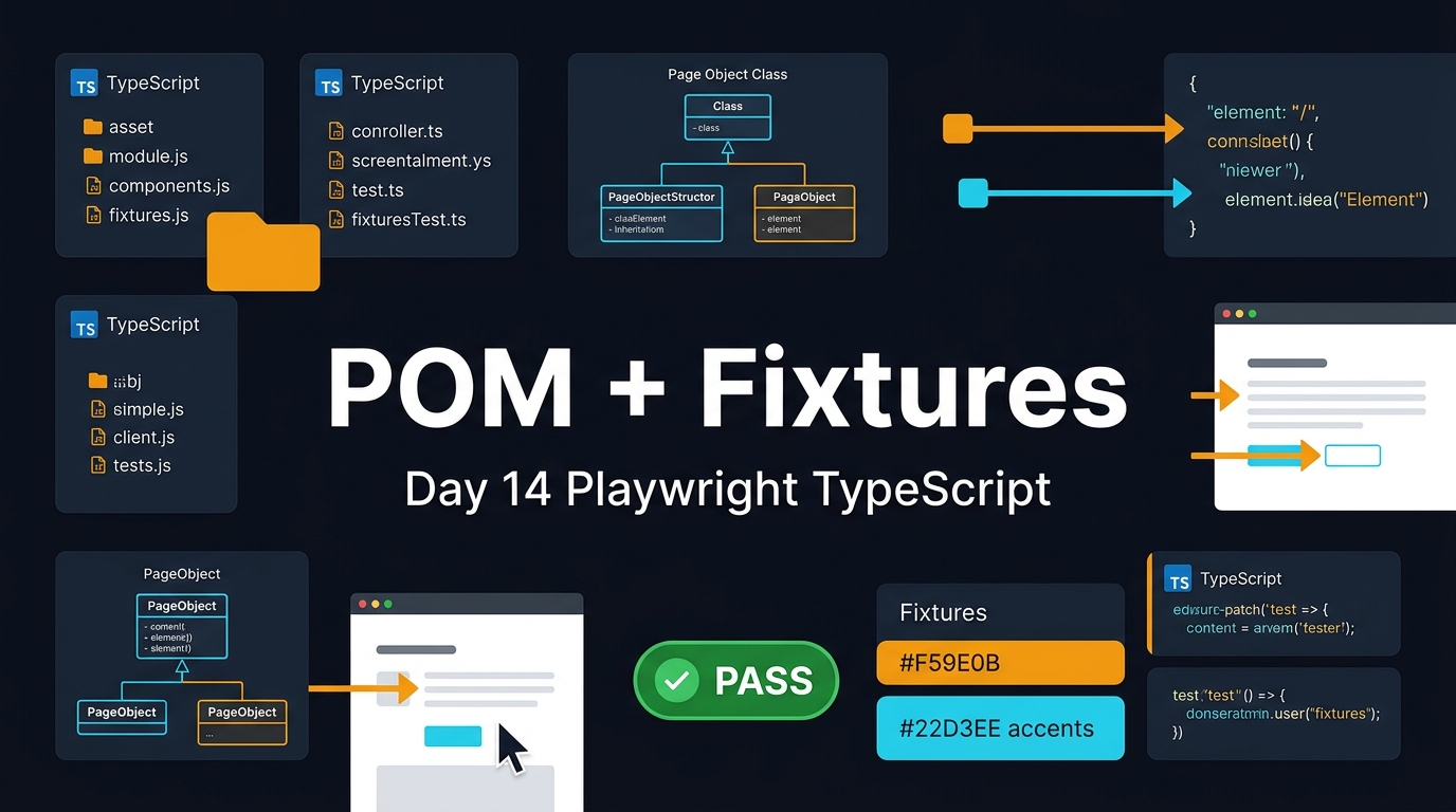 Playwright Page Object Model featured image for Day 14 TypeScript tutorial