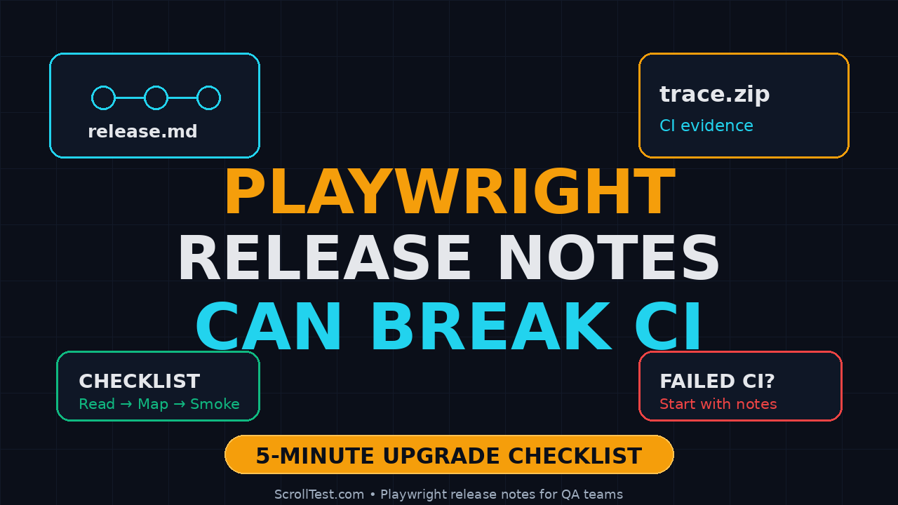 Playwright release notes checklist showing CI upgrade risk for QA teams