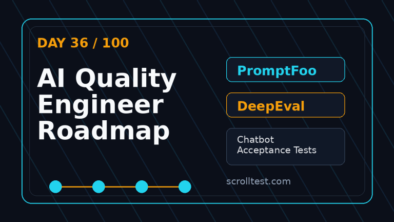 AI Quality Engineer roadmap with PromptFoo DeepEval and chatbot acceptance tests