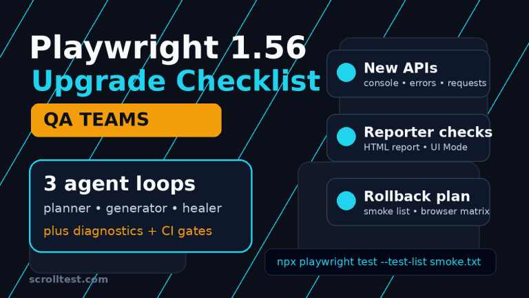 Playwright 1.56 upgrade checklist for QA teams