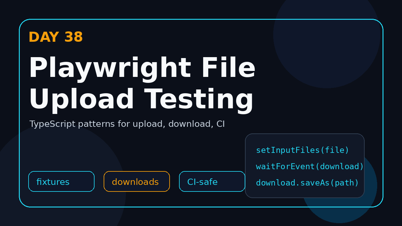 Playwright file upload testing TypeScript tutorial featured image
