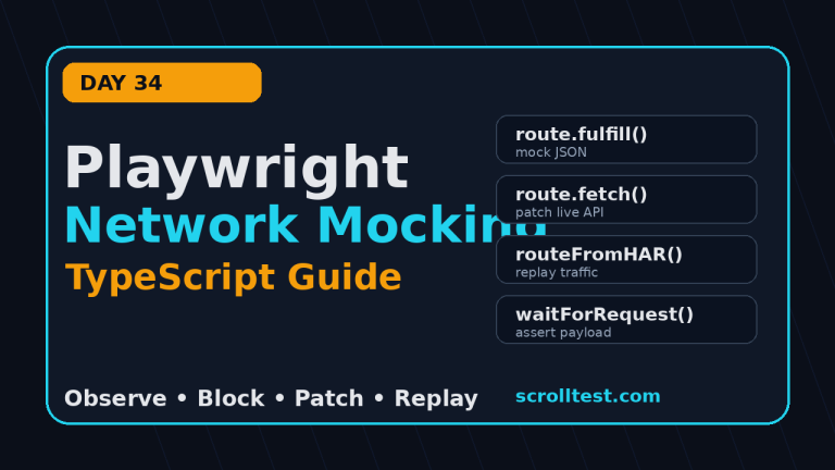 Playwright network mocking TypeScript Day 34 featured image