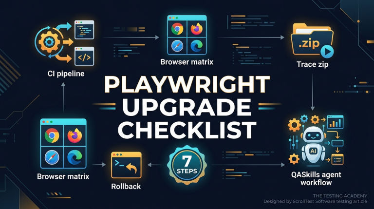 Playwright upgrade checklist for QA teams using QASkills workflow