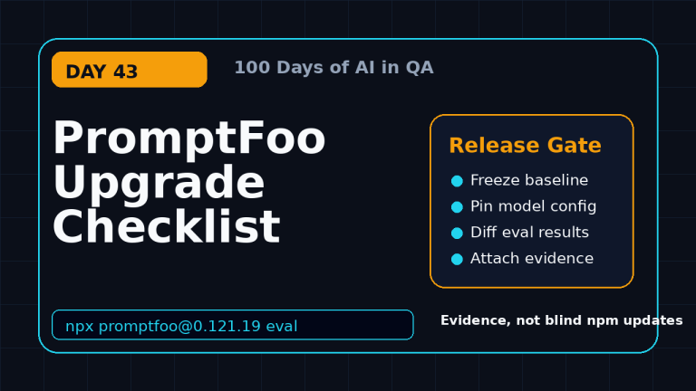 PromptFoo upgrade checklist featured image for AI QA release gates