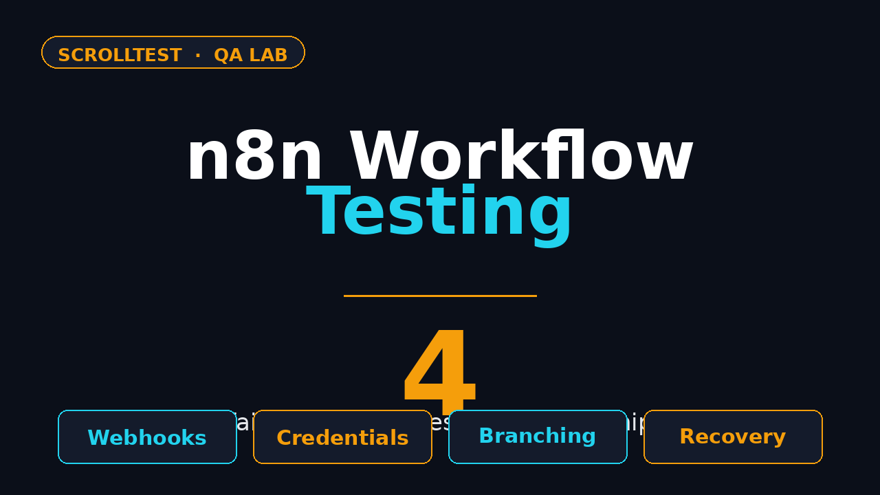 n8n workflow testing: four failure points every QA should test (webhooks, credentials, branching, recovery)