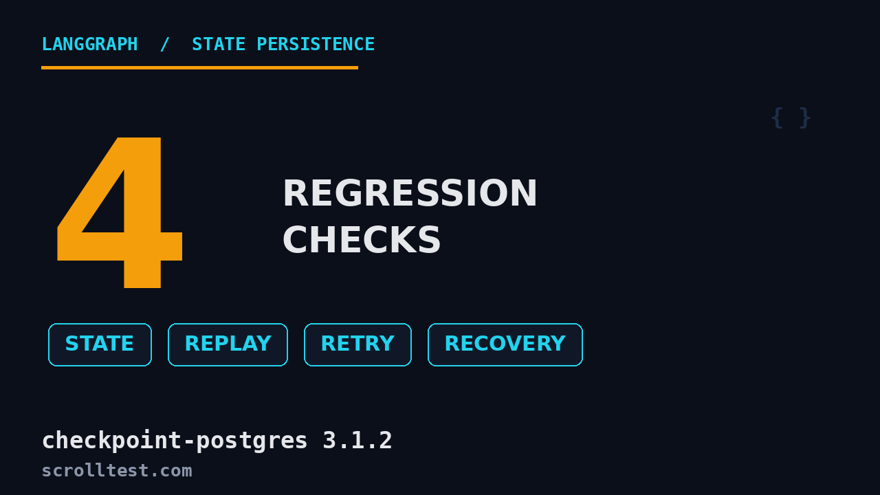 LangGraph state persistence testing - replay, retries, and tool-call recovery