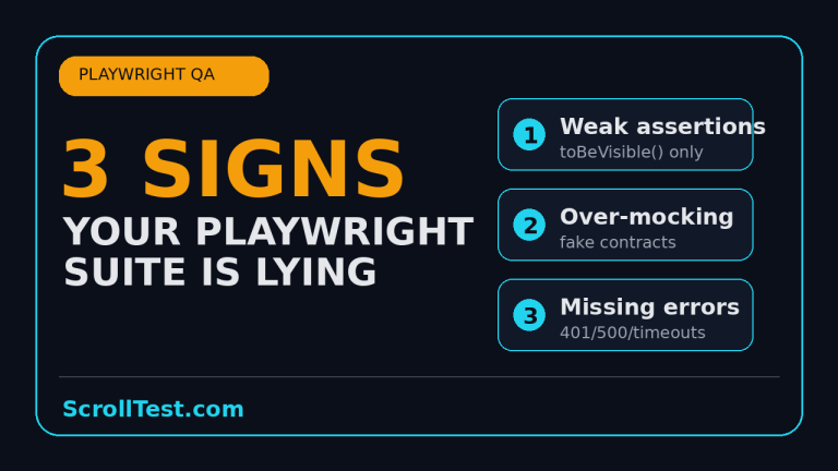 Playwright suite lying: 3 signs your tests pass wrong