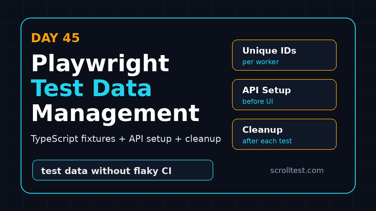 Playwright test data management TypeScript tutorial featured image